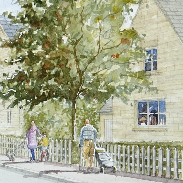Illustrative impression of a street in the proposed village neighbourhood